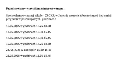 Spot reklamowy naszej szkoły