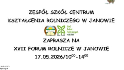 XVII Forum Rolnicze w Janowie