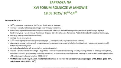 XVI Forum Rolnicze w Janowie