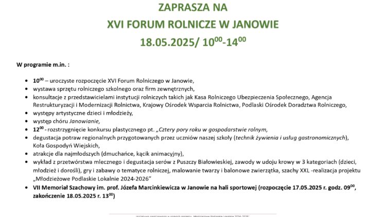 XVI Forum Rolnicze w Janowie