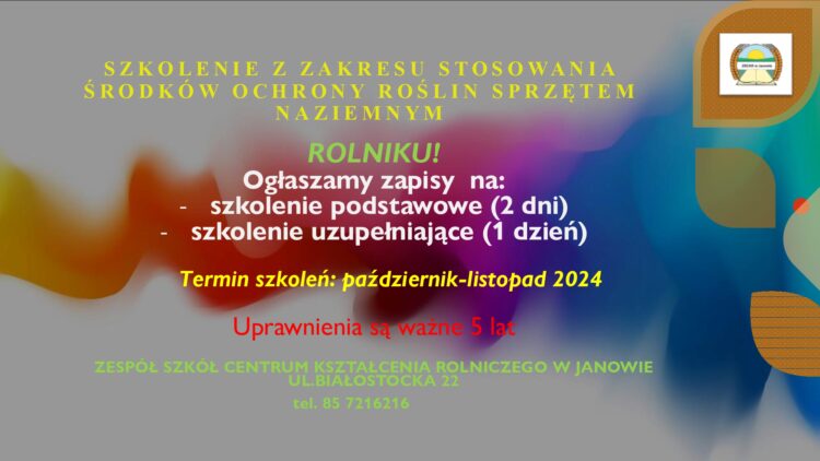 Szkolenie z zakresu stosowania środków ochrony roślin