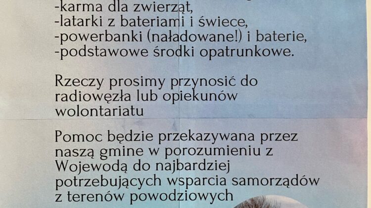 POMOC DLA POWODZIAN